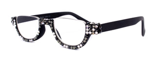Half Moon, (Bling) Woman Reading Glasses Adorned W (Hematite, Clear, Black Diamond)  Genuine European Crystals  +1.25..+4, NY Fifth Avenue