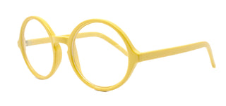 Mabel, (Premium) True Round vintage Reading Glasses) (Yellow) Circle Eye, Medium,  NY Fifth Avenue