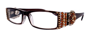 The Medallion, (Bling) Reading Glasses for Women W (Light Colorado, Cooper) Genuine European Crystals  (Brown) Berry Concho NY Fifth Avenue