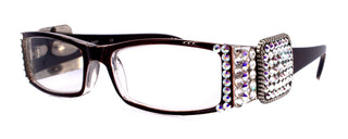 The Medallion, (Bling) Reading Glasses Women W (Clear, AB  ) Genuine European Crystals  (Wine Red) Western Concho, NY Fifth Avenue
