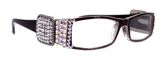 The Medallion, (Bling) Reading Glasses Women W (Clear, AB  ) Genuine European Crystals  (Wine Red) Western Concho, NY Fifth Avenue