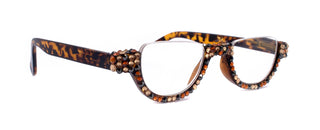 Half Moon, (Bling) Woman Reading Glasses Adorned W (Hematite, Cooper, L. Colorado) Genuine European Crystals  Lower Nose, NY Fifth Avenue.