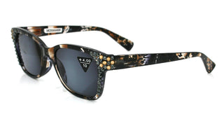 Oasis, (Bling) Sun Readers (No Bifocal) W (Hematite, L. Colorado) Genuine European Crystals  (Brown) Tortoiseshell NY Fifth Avenue