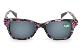 Oasis, (Bling) Sun Readers (No Bifocal) W (Hematite, Fuchsia) Genuine European Crystals   (Pink) Tortoiseshell. NY Fifth Avenue