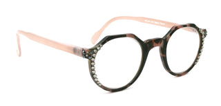 The Hexagon, (Bling) Women Reading Glasses W (Hematite, Black Diamond) Genuine European Crystals  (Peach, Tortoise Brown) NY Fifth Avenue