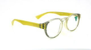 Grace, (Bling) Reading Glasses for Women W (Black Diamond, Citrine) Genuine European Crystals (Metallic Silver, Yellow)   NY Fifth Avenue