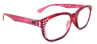 Coral, (Bling) Reading Glasses For Women W (Rose, Light Rose) Genuine European Crystals. +1.50 to +3  Marble Pattern Frame. NY Fifth Avenue.