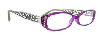 Phoenicia, (Bling) Women Reading Glasses W (Amethyst, Light Amethyst)Genuine European Crystals   (Filigree Temple) NY Fifth Avenue.