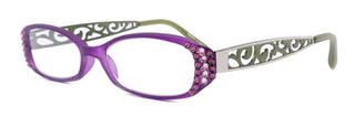 Phoenicia, (Bling) Women Reading Glasses W (Amethyst, Light Amethyst)Genuine European Crystals   (Filigree Temple) NY Fifth Avenue.