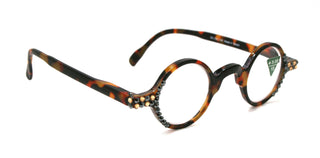 Picasso, (Bling) Women Reading Glasses W (Light Colorado, Cooper) Genuine European Crystals, Round  (Brown) Tortoiseshell. NY Fifth Avenue