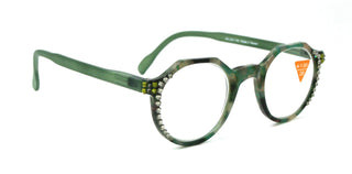 The Hexagon, (Bling) Women Reading Glasses W (Black Diamond, Olivine) Genuine European Crystals ,  (Green, Tortoise Shell) NY Fifth Avenue