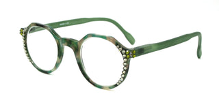 The Hexagon, (Bling) Women Reading Glasses W (Black Diamond, Olivine) Genuine European Crystals ,  (Green, Tortoise Shell) NY Fifth Avenue