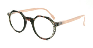 The Hexagon, (Bling) Women Reading Glasses W (Hematite, Black Diamond) Genuine European Crystals  (Peach, Tortoise Brown) NY Fifth Avenue