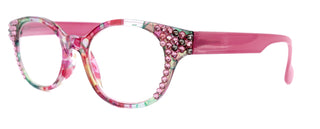 Versailles, (Bling) Reading Glasses 4 women W (Rose, Black Diamond) Genuine European Crystals  (Pink, Green, Clear) Round. NY Fifth Avenue