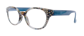 Sally, (Bling) Women Reading Glasses W (Black Diamond, Montana) Genuine European Crystals,   +1.25..+3 (Blue) Tortoiseshell. NY Fifth Avenue