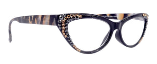 Lynx, (Bling) Cat Eyes, Women Reading Glasses W (L. Colorado, Hematite) Genuine European Crystals (Tortoise Brown, Black)  NY Fifth Avenue.