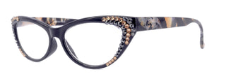 Lynx, (Bling) Cat Eyes, Women Reading Glasses W (L. Colorado, Hematite) Genuine European Crystals (Tortoise Brown, Black)  NY Fifth Avenue.