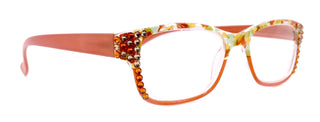 Olivia, (Bling) Women Reading Glasses Adorned W (Tangerine, L. Colorado) Genuine European Crystals. (Orange Green Yellow)  NY fifth avenue