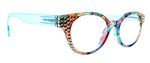 Versailles, (Bling) Reading Glasses 4 women W (Light Colorado, Aquamarine) Genuine European Crystals (Blue, Pink)  NY Fifth Avenue