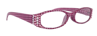 The Scottish, (Bling) Reading Glasses Embellished w (Rose, Clear)   (Hounds Tooth Check) Rectangular (Pink) NY Fifth Avenue