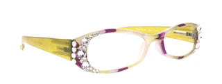 Dashing Stripes, (Bling) Women Reading Glasses W   (Lime Green, purple) Oval. NY Fifth Avenue