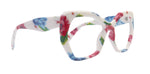 Virginia, Oversized Reading Glasses, Large Frame, High End Readers, Bifocal,  Sun readers, Trendy Style, White floral, NY Fifth Avenue