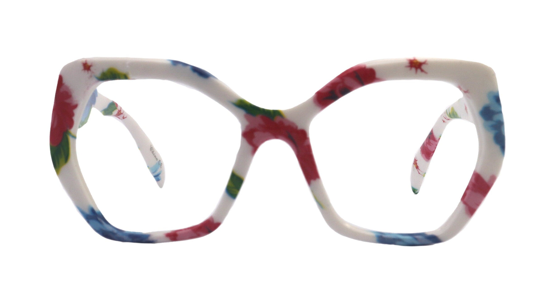 Virginia, Oversized Reading Glasses, Large Frame, High End Readers, Bifocal,  Sun readers, Trendy Style, White floral, NY Fifth Avenue