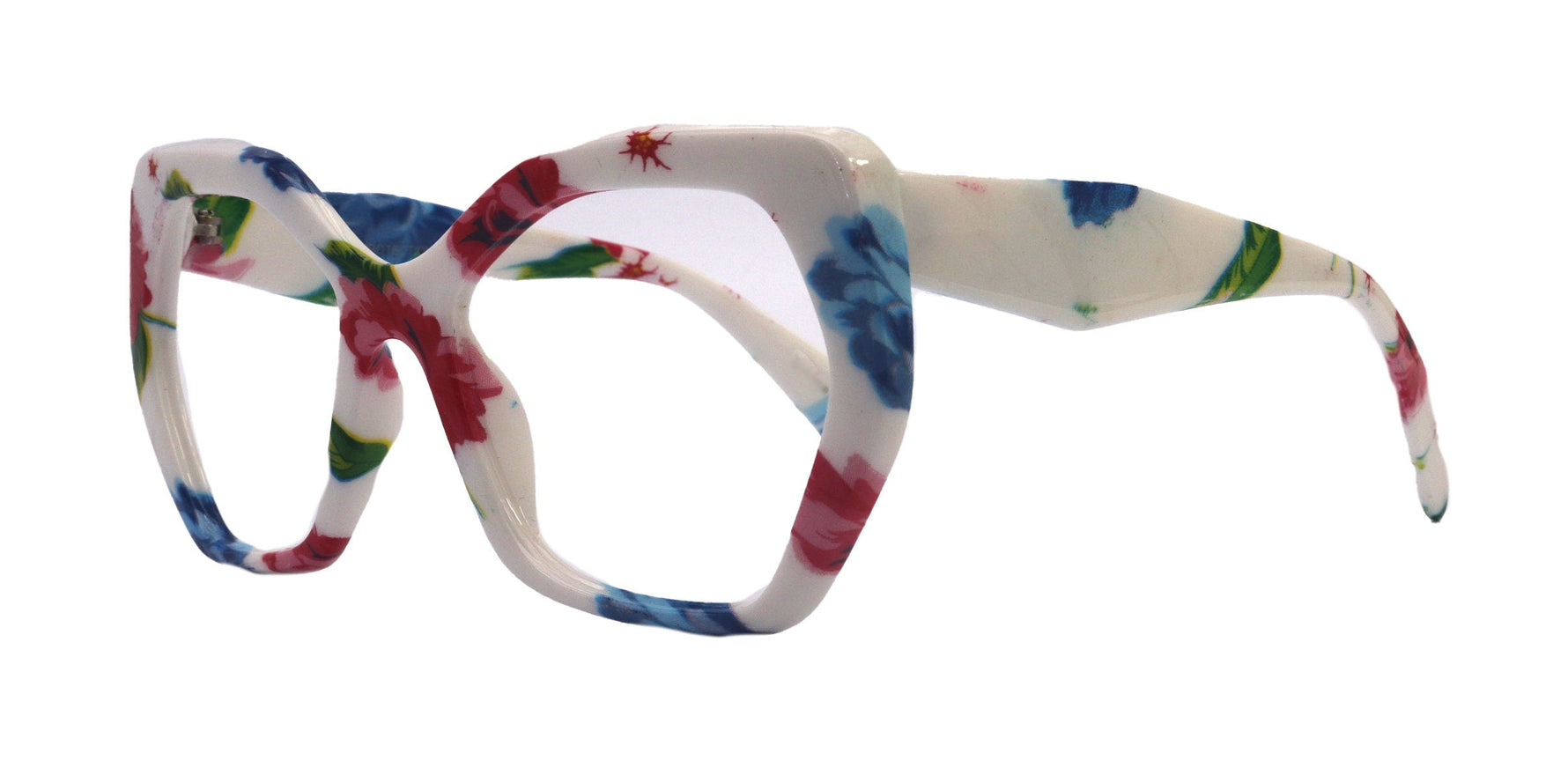 Virginia, Oversized Reading Glasses, Large Frame, High End Readers, Bifocal,  Sun readers, Trendy Style, White floral, NY Fifth Avenue