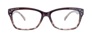 Miriam (Premium) Reading Glasses, High End Readers, Magnifying Glasses (Square) Women Rhinestone bling (Brown) NY Fifth Avenue