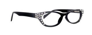 Sophia, Bling Cat Eyes, Women Reading Glasses W (A B) Genuine European Crystals ( Black)  NY Fifth Avenue.