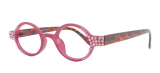 Bling Women Reading Glasses Rose W light Colorado Genuine European Crystals, Round  (rose) Tortoiseshell. NY Fifth Avenue
