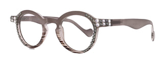 Orlando Bling Reading Glasses, W Black Diamond N Clear  European crystals, Magnifying Eyeglasses, (Gray) (Round) NY Fifth Avenue
