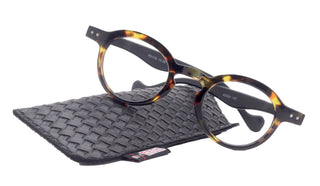 Luca (Premium) Reading Glasses, High-End Readers (Brown W Black)  (Round) Magnifying Eyeglasses, Optical, NY Fifth Avenue