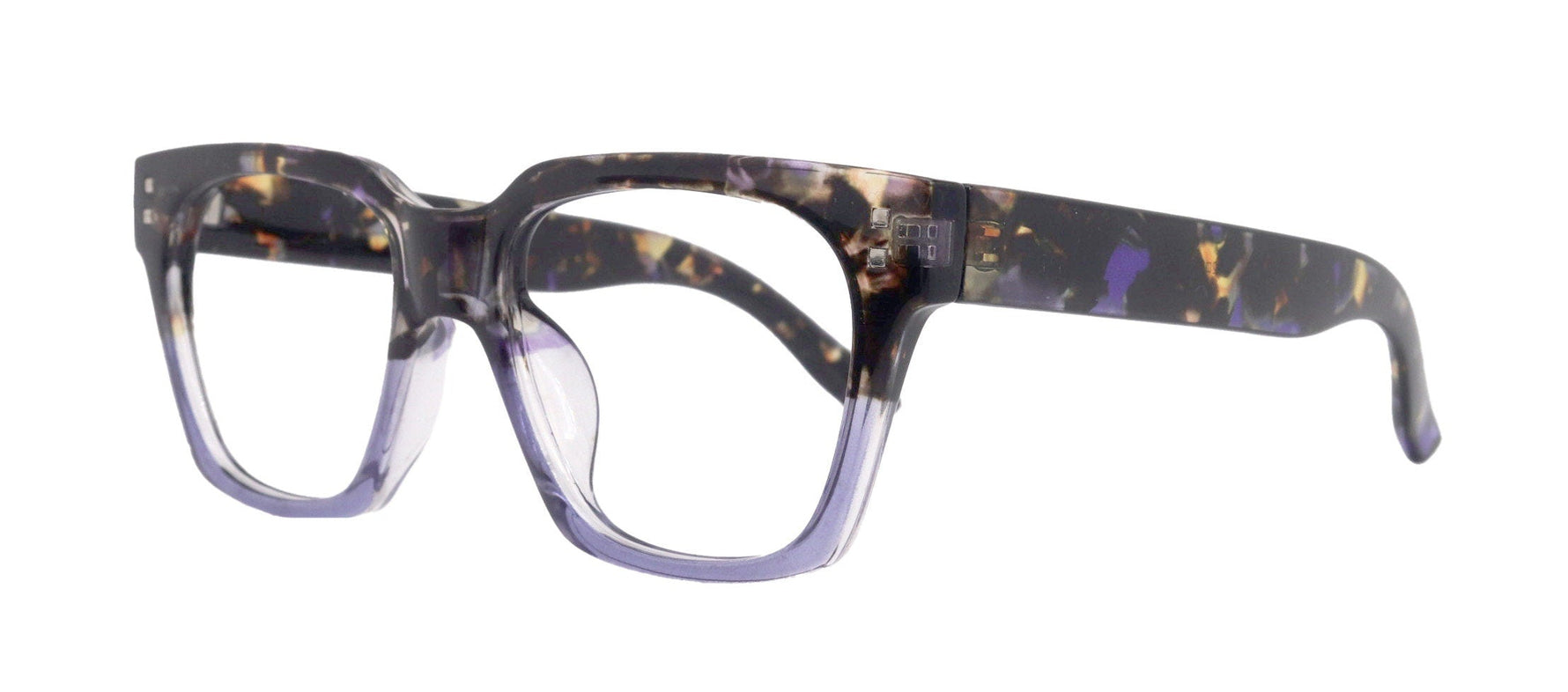 Ravello Line Bifocal Premium  Reading Glasses, High-End Readers, Magnifying, Fashion Square (Purple Black Tortoise) NY Fifth Avenue