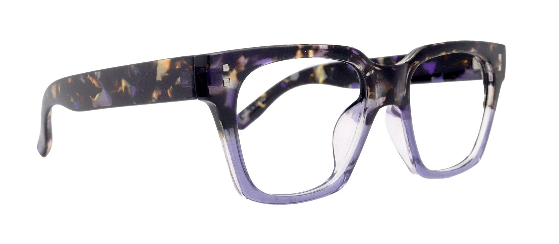 Ravello Line Bifocal Premium  Reading Glasses, High-End Readers, Magnifying, Fashion Square (Purple Black Tortoise) NY Fifth Avenue