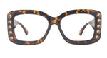 Tokyo, (Bling) Large Women Reading Glasses (Brown)  (SV , Line Bifocal, Sun Readers, No Line Bifocals Progressive)