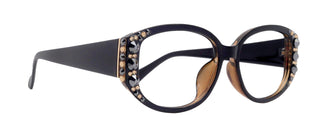 Petunia Bling Reading Glasses, Hematite W Brown, Large Frame, High End Readers, Bifocal,  Sun readers, Trendy Style, NY Fifth Avenue