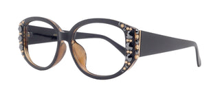 Petunia Bling Reading Glasses, Hematite W Brown, Large Frame, High End Readers, Bifocal,  Sun readers, Trendy Style, NY Fifth Avenue