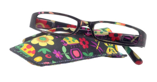 Elsa, Premium Reading Glasses for Women  (Black flower ) Optical Frame, NY Fifth Avenue