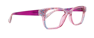 Azul, (Bling) Reading Glasses 4 Women W (Aquamarine N Rose)Genuine European Crystals. +1.5..+3  NY Fifth Avenue (Wide frame)