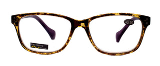 Milan, (Premium) Reading Glasses HighEnd Reader +1.25..+3 Magnifying Optical Square Square Style Tortoise Brown n (Purple) NY Fifth Avenue