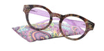 Xochitl, Premium Reading Glasses High-End Readers +1.25 .. +3.00 (Purple Paisley ) Round Optical Frames. NY Fifth Avenue.