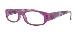 Rosie Premium Reading Glasses, Fashion Reader (Flower Purple) Print, Oval Shape +4  High Magnification, NY Fifth Avenue (Wide Frame)