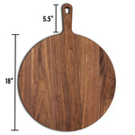 XL Walnut Paddle Cutting Board With Handle, Round Charcuterie Board, Wedding Gift, Charcuterie Board With Handle, 100% Handmade in the USA