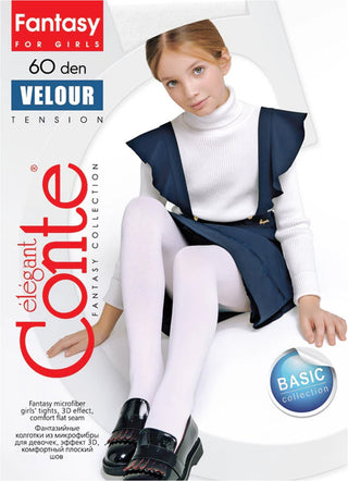 Conte Tights for girls - Velour 60 Den - By Baano