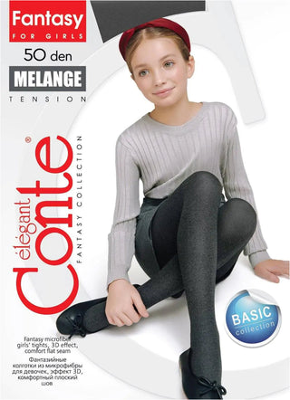 Conte Tights for girls - Melange 50 Den - By Baano