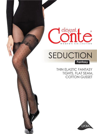 Fantasy Tights Conte Seduction - Polka Dots Stockings Imitation - By Baano