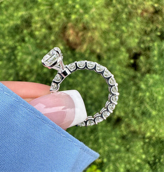 2.5ct Elongated Cushion Cut Eternity Engagement Ring Ring Deluxe Fine Jewelry