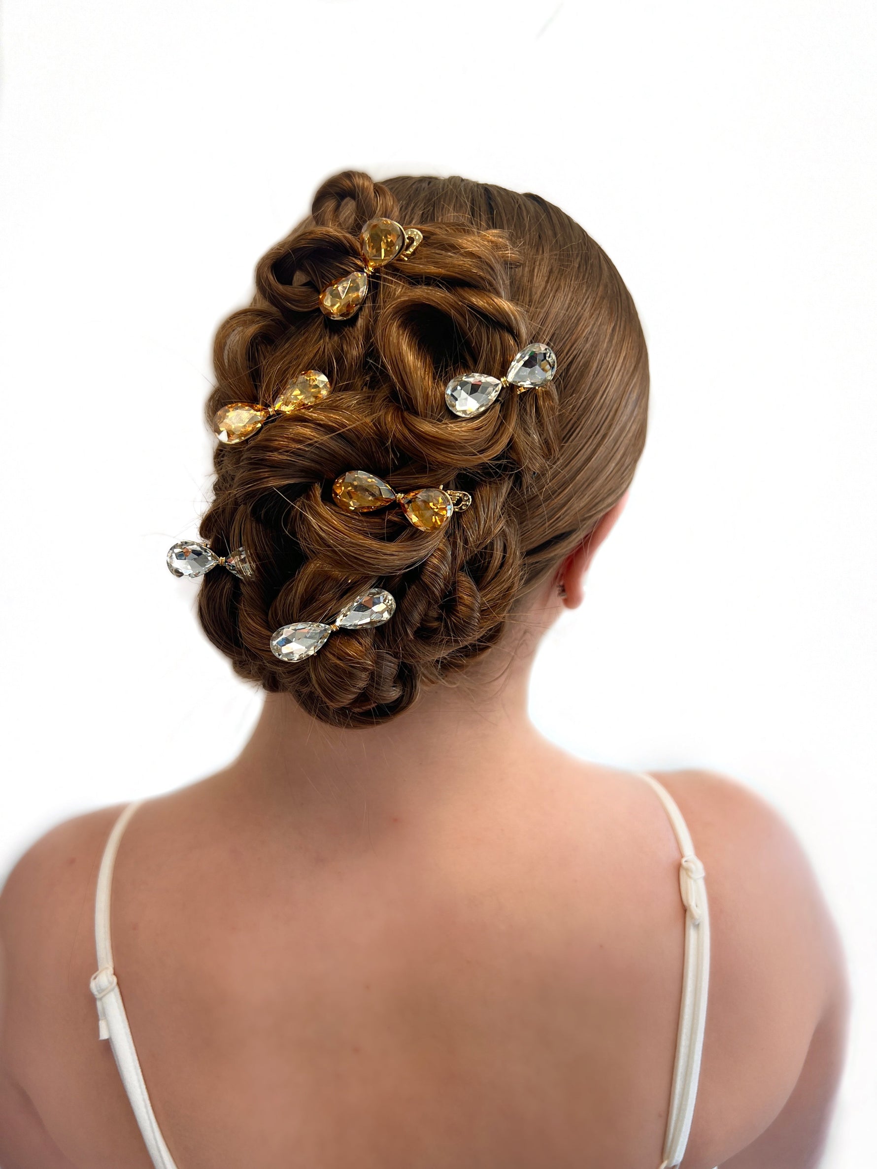 Mini Gem Cut Bow Clips - 3 Pack