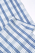 Coco Plaid Table Runner in Natural Indigo